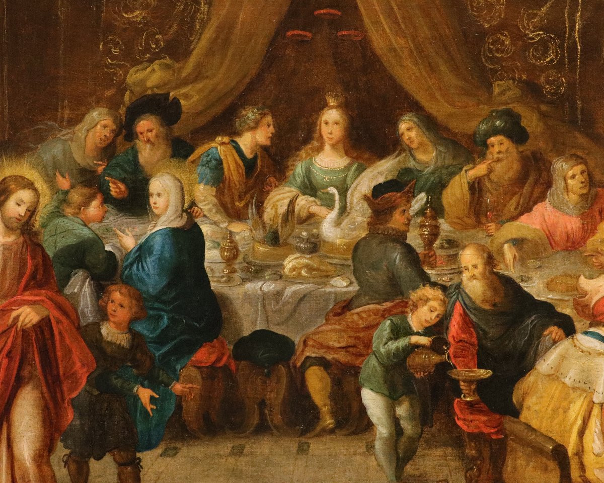 Les Noces de Cana, Frans Francken II (Anvers, 1581 – 1642) attribué-photo-3