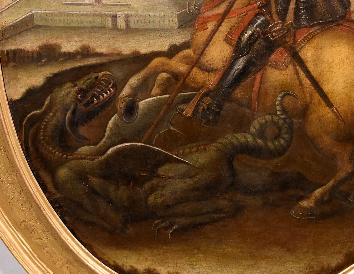 Saint Georges Vainc Le Dragon, Raphaël Sanzio (urbino 1483 - Rome 1520) Suiveur De -photo-3