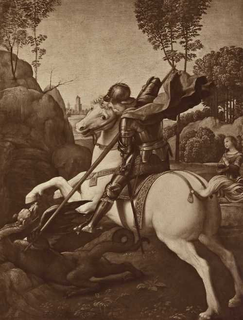 Saint Georges Vainc Le Dragon, Raphaël Sanzio (urbino 1483 - Rome 1520) Suiveur De -photo-1