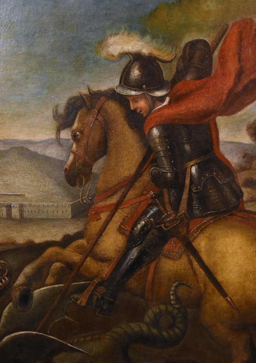 Saint Georges Vainc Le Dragon, Raphaël Sanzio (urbino 1483 - Rome 1520) Suiveur De -photo-6