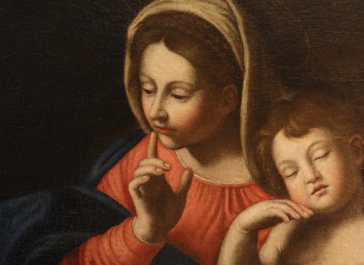 Madonna Of Silence, Annibale Carracci (bologna 1560 – Rome 1609) School Of-photo-3