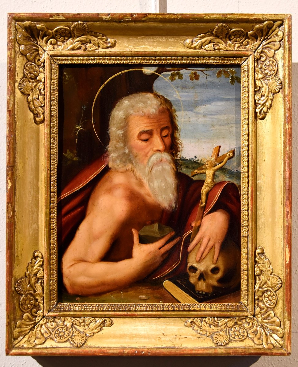 A Panel Painting Depicting 'saint Jerome', From The Circle Of Giuseppe Mazzuoli (ferrara, 1536–1589)-photo-2