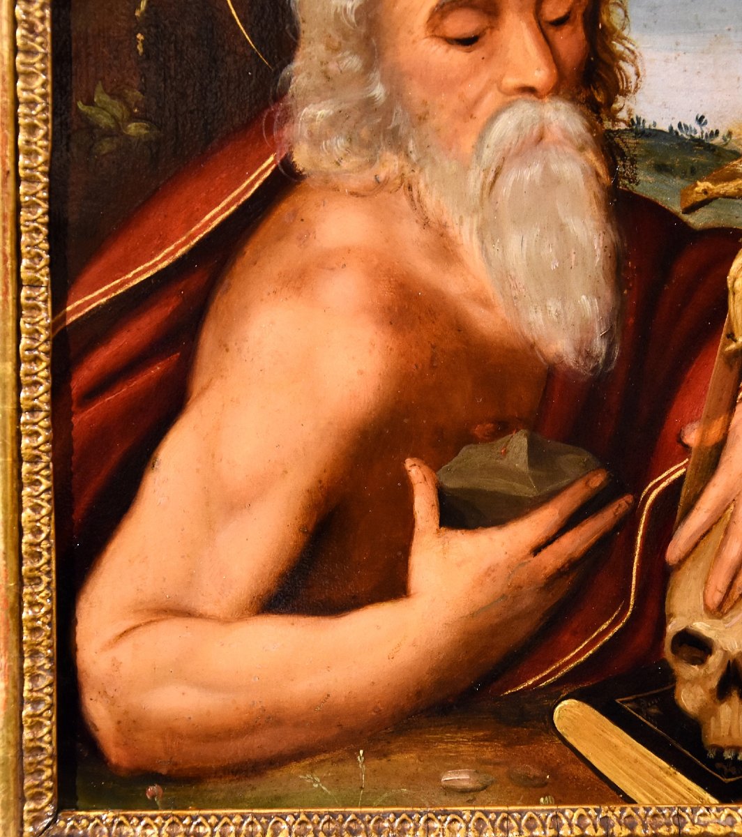 A Panel Painting Depicting 'saint Jerome', From The Circle Of Giuseppe Mazzuoli (ferrara, 1536–1589)-photo-3