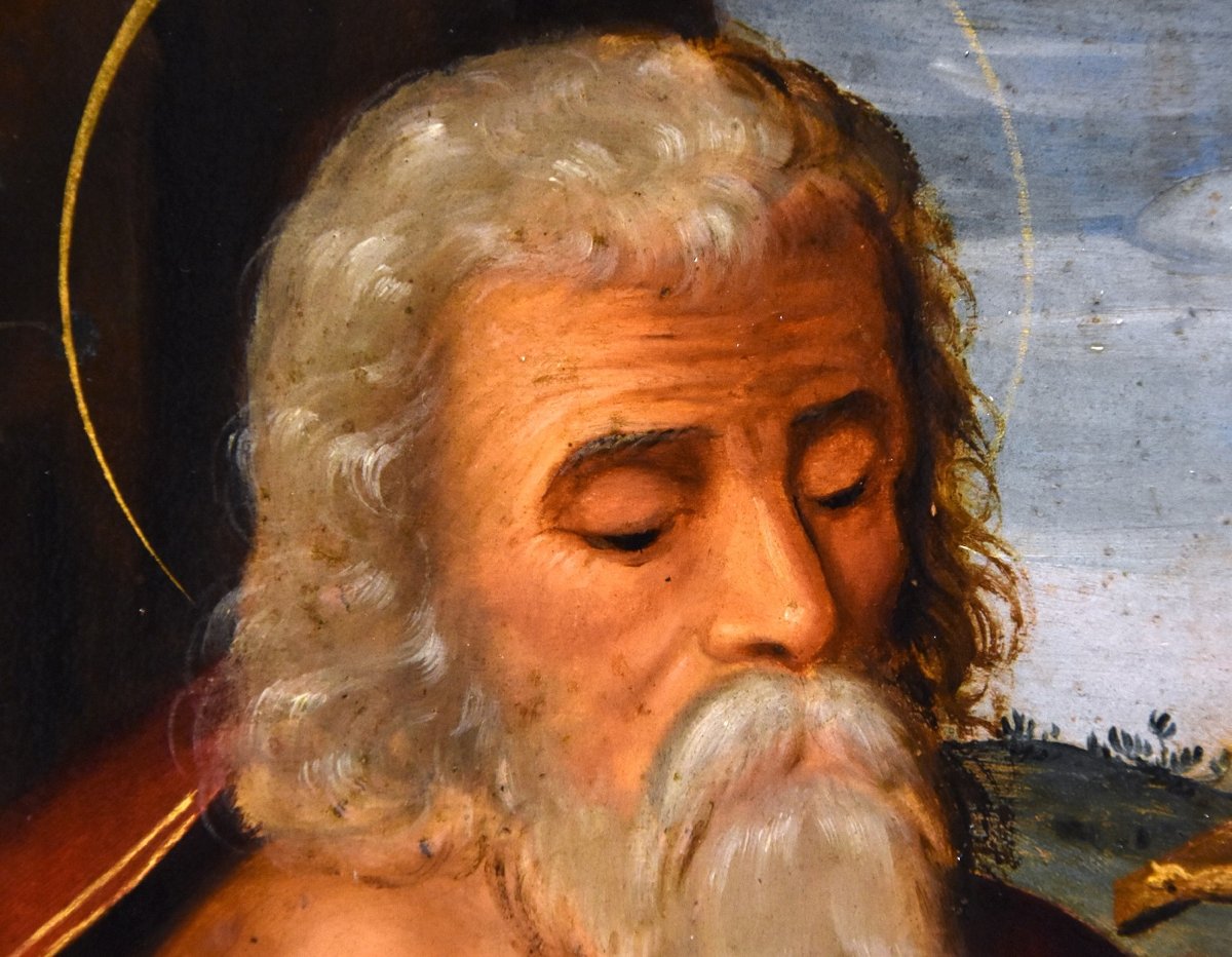 A Panel Painting Depicting 'saint Jerome', From The Circle Of Giuseppe Mazzuoli (ferrara, 1536–1589)-photo-2
