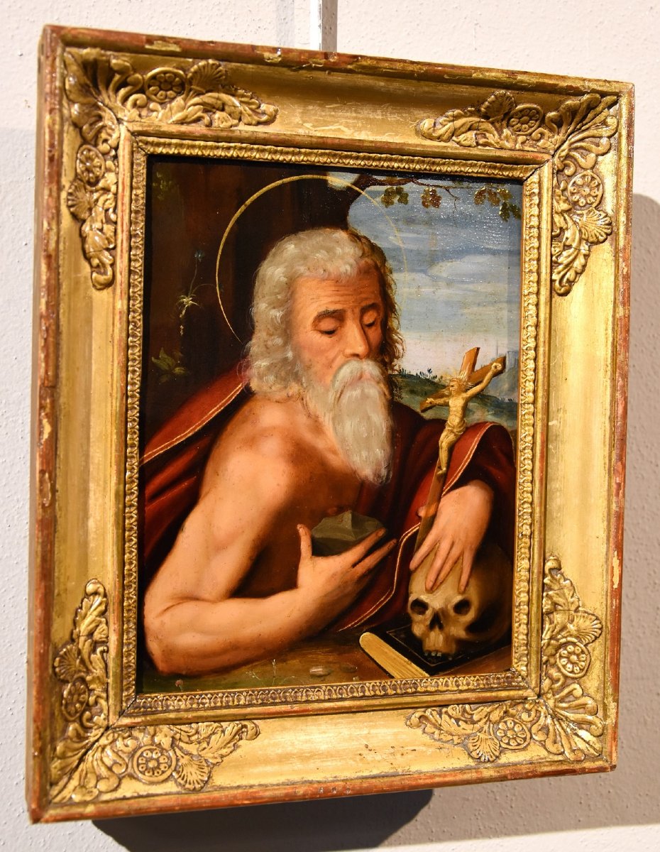 A Panel Painting Depicting 'saint Jerome', From The Circle Of Giuseppe Mazzuoli (ferrara, 1536–1589)-photo-3