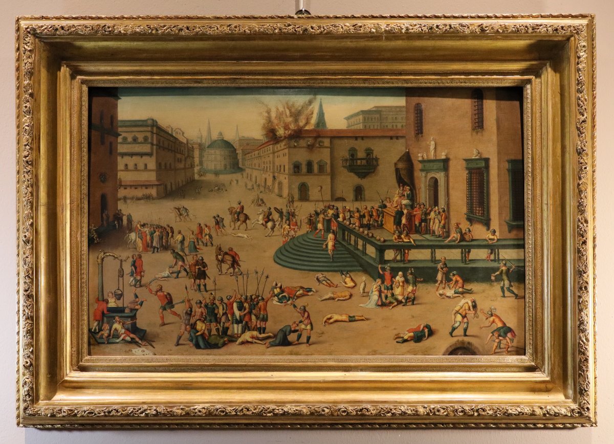 Massacre Ordered By The Triumvirs, Workshop Of Antoine Caron (beauvais, 1521 – Paris, 1599) 