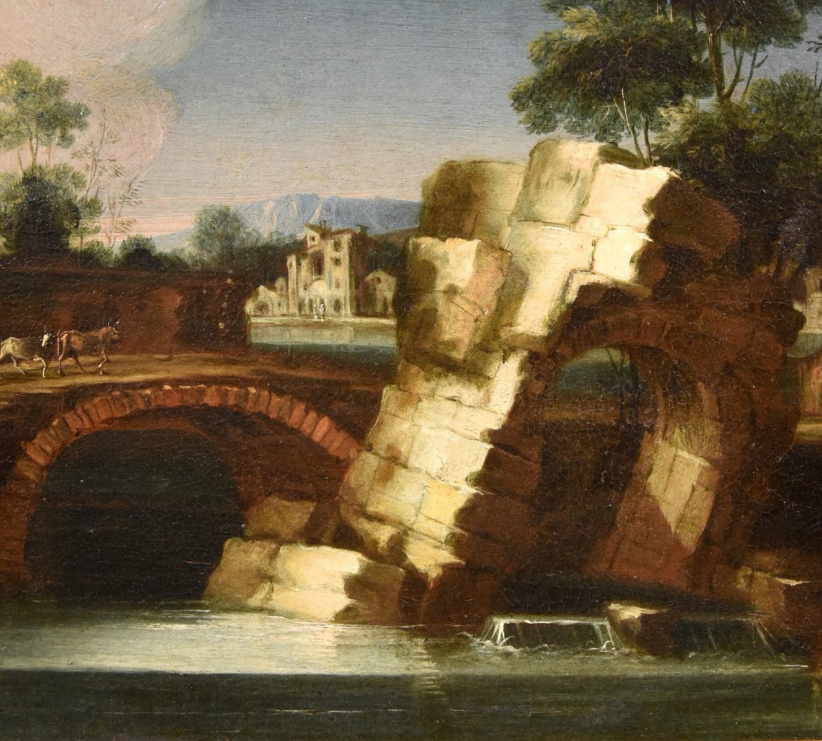  Paolo Anesi (rome, 1697–1773), River Landscape In The Lazio Countryside-photo-2