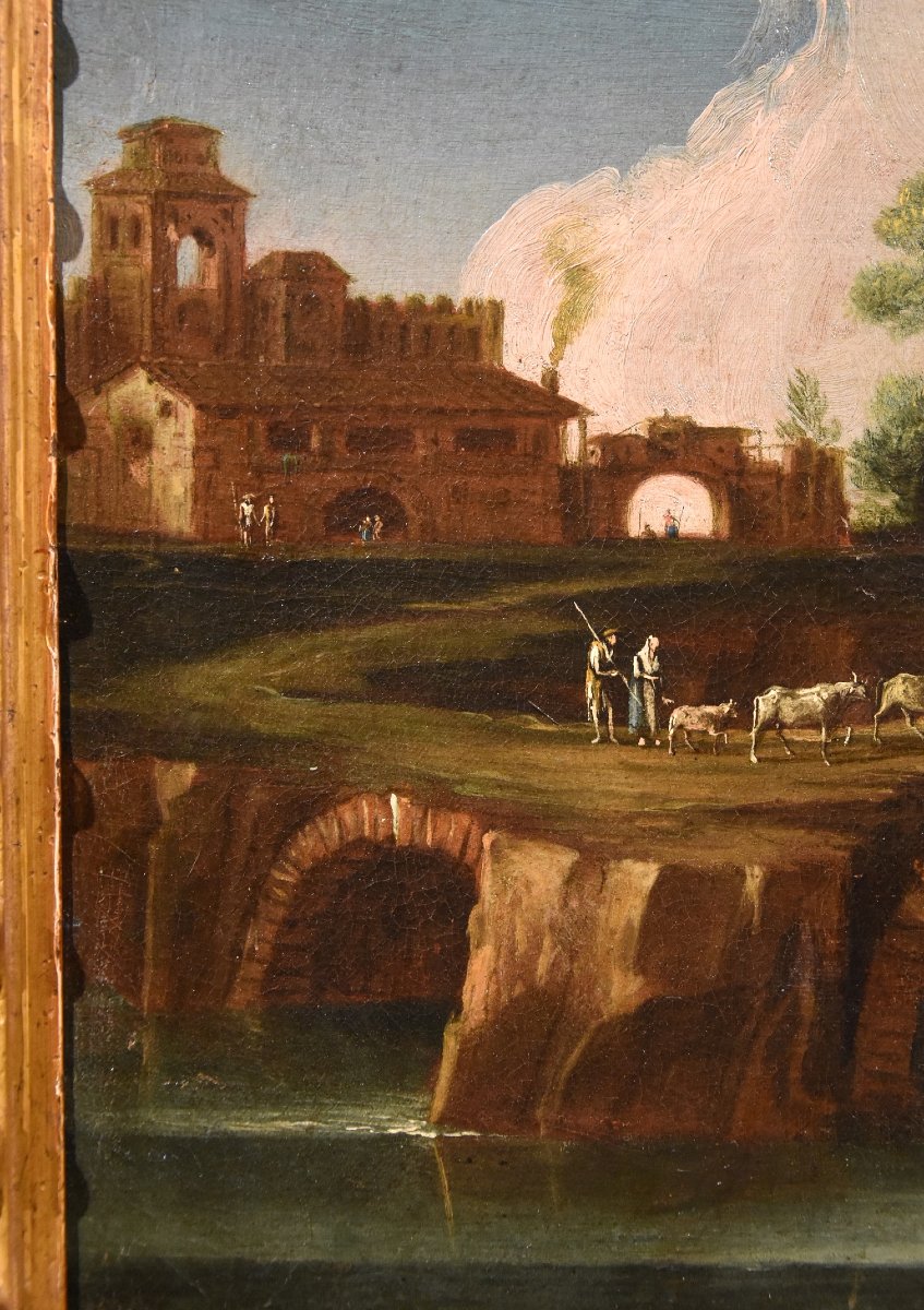  Paolo Anesi (rome, 1697–1773), River Landscape In The Lazio Countryside-photo-4
