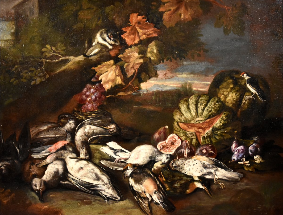 Giovanni Paolo Castelli (Rome 1659-1730), Nature Morte Dans Un Paysage