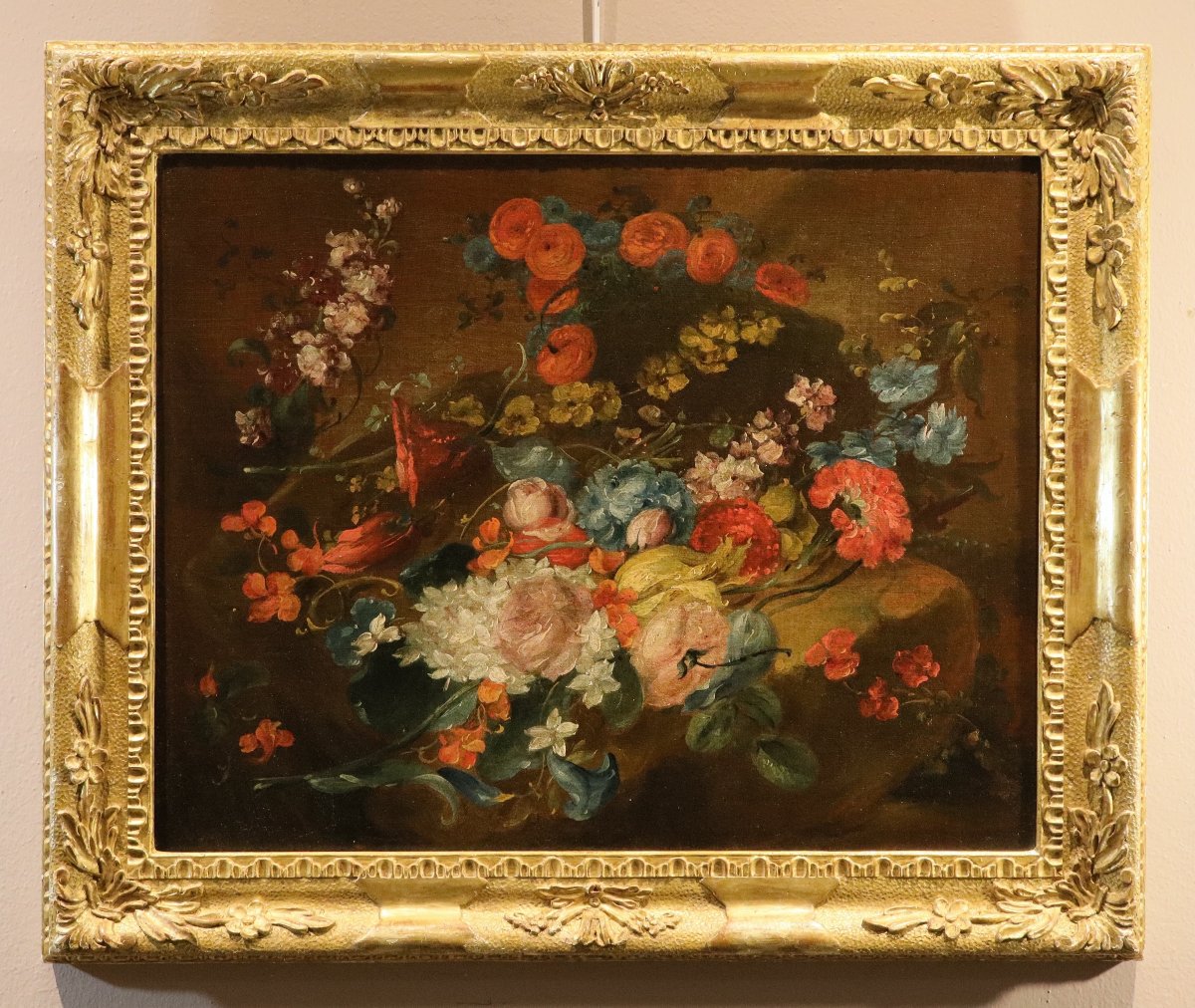Paire de natures mortes florales, Antoine Monnoyer (1671 - 1747) attribué  -photo-4