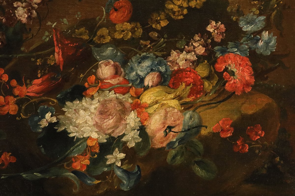 Paire de natures mortes florales, Antoine Monnoyer (1671 - 1747) attribué  -photo-3