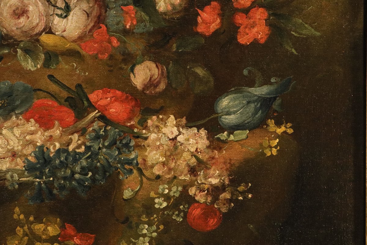 Paire de natures mortes florales, Antoine Monnoyer (1671 - 1747) attribué  -photo-5