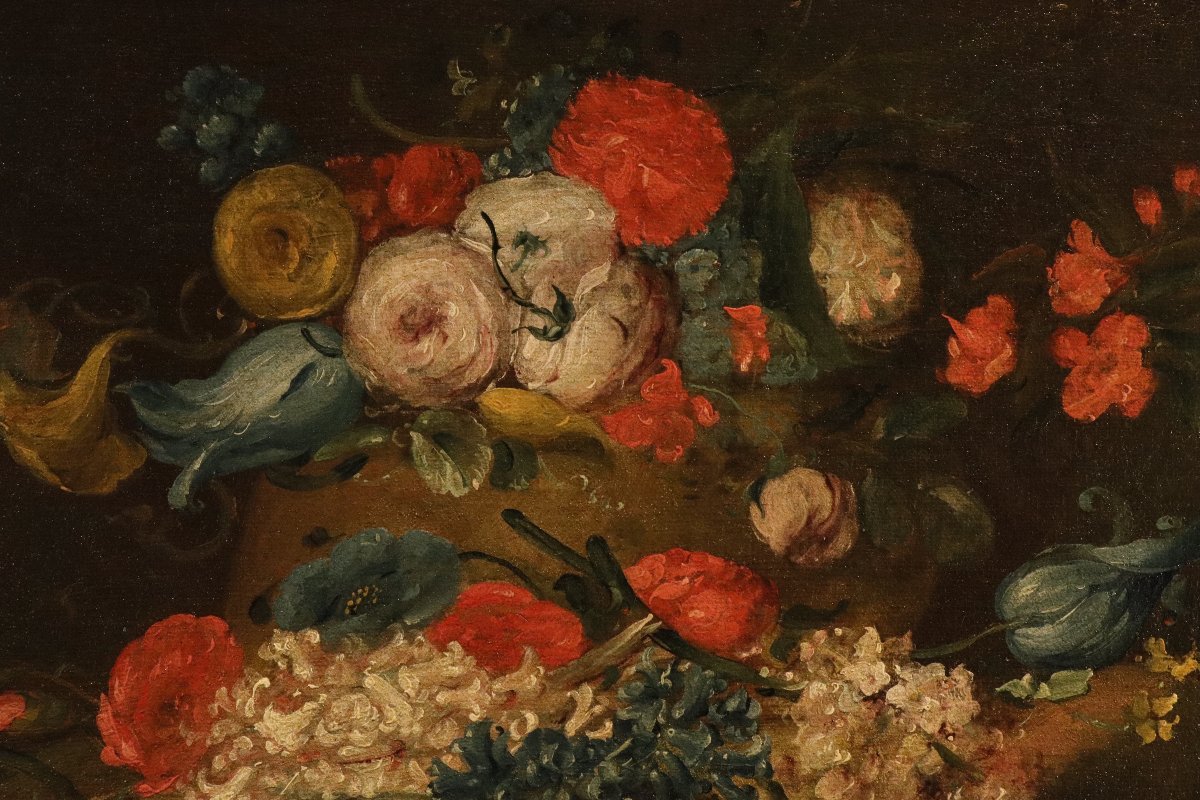 Paire de natures mortes florales, Antoine Monnoyer (1671 - 1747) attribué  -photo-6