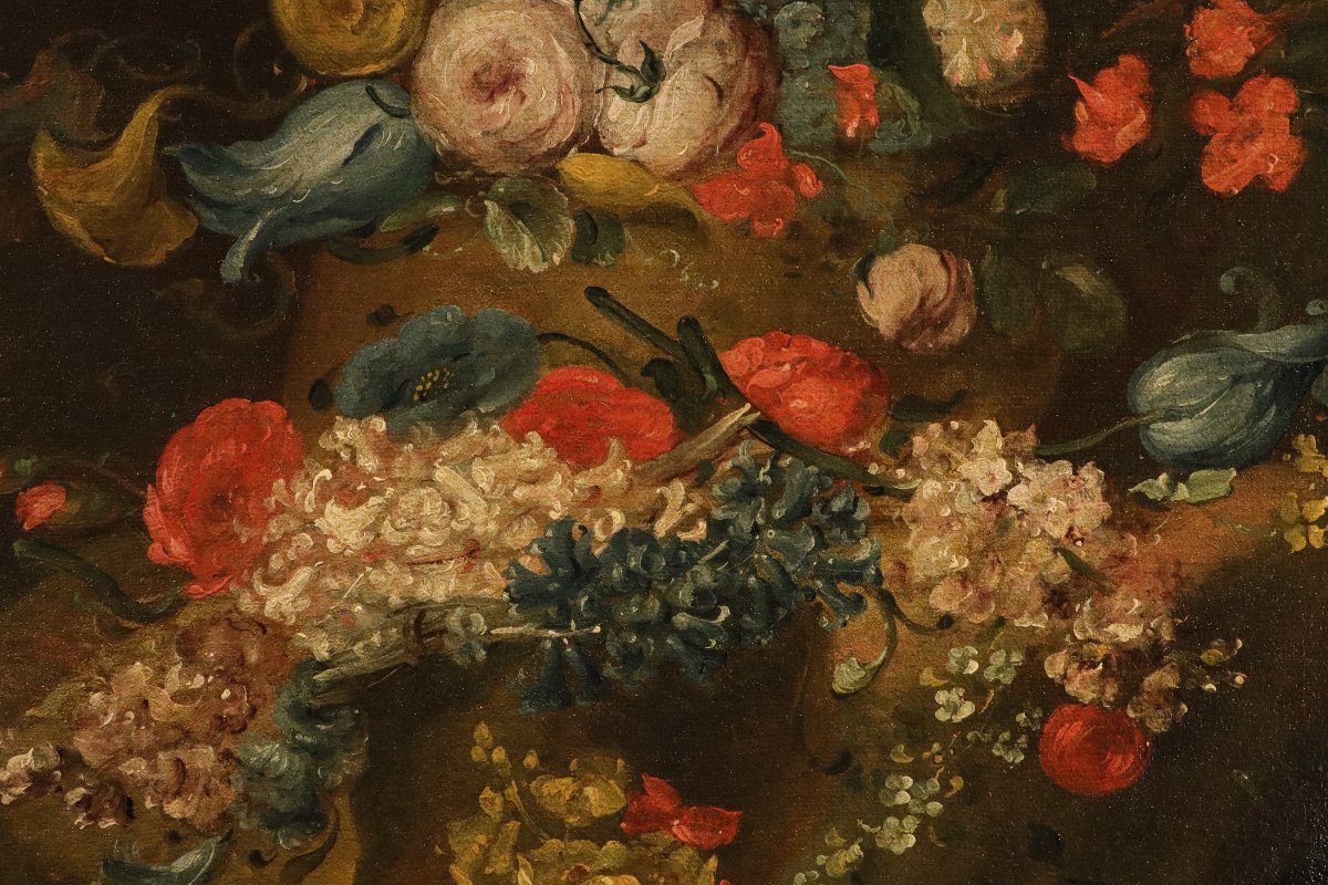 Paire de natures mortes florales, Antoine Monnoyer (1671 - 1747) attribué  -photo-7