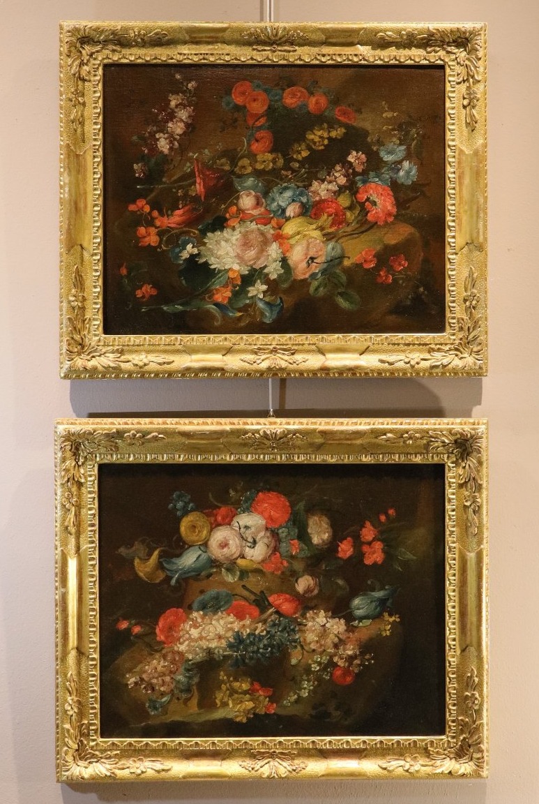 Paire de natures mortes florales, Antoine Monnoyer (1671 - 1747) attribué  