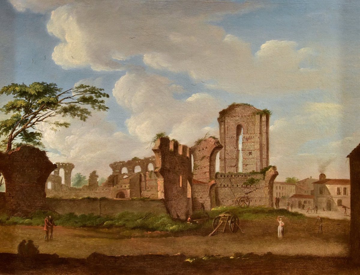 Giacomo Van Lint (Rome 1723 - 1790), Vue sur le Forum Romain-photo-2