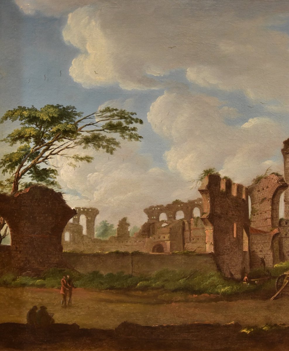 Giacomo Van Lint (Rome 1723 - 1790), Vue sur le Forum Romain-photo-3
