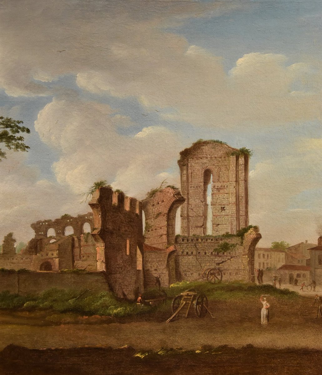 Giacomo Van Lint (Rome 1723 - 1790), Vue sur le Forum Romain-photo-4