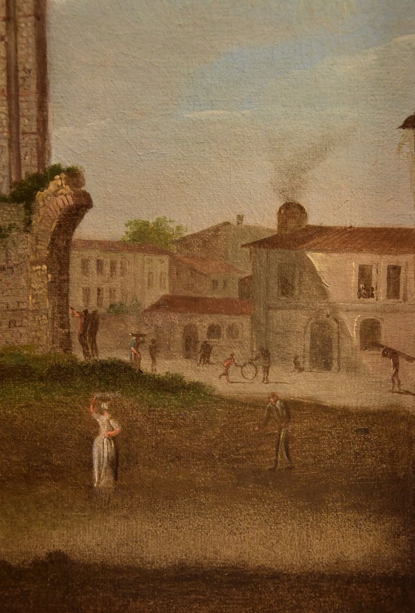 Giacomo Van Lint (Rome 1723 - 1790), Vue sur le Forum Romain-photo-2