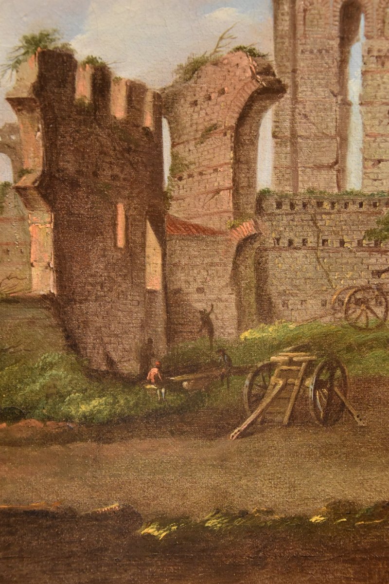 Giacomo Van Lint (Rome 1723 - 1790), Vue sur le Forum Romain-photo-3