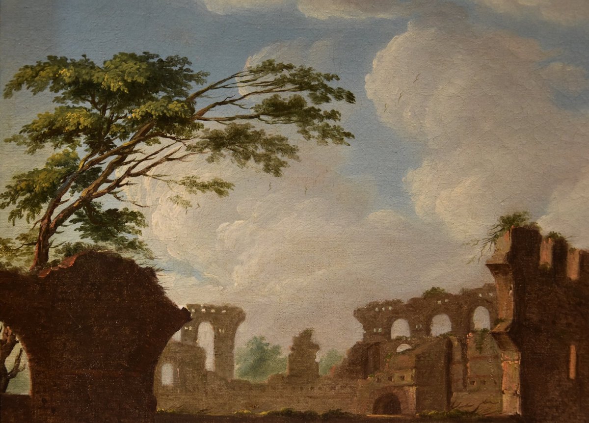 Giacomo Van Lint (Rome 1723 - 1790), Vue sur le Forum Romain-photo-5