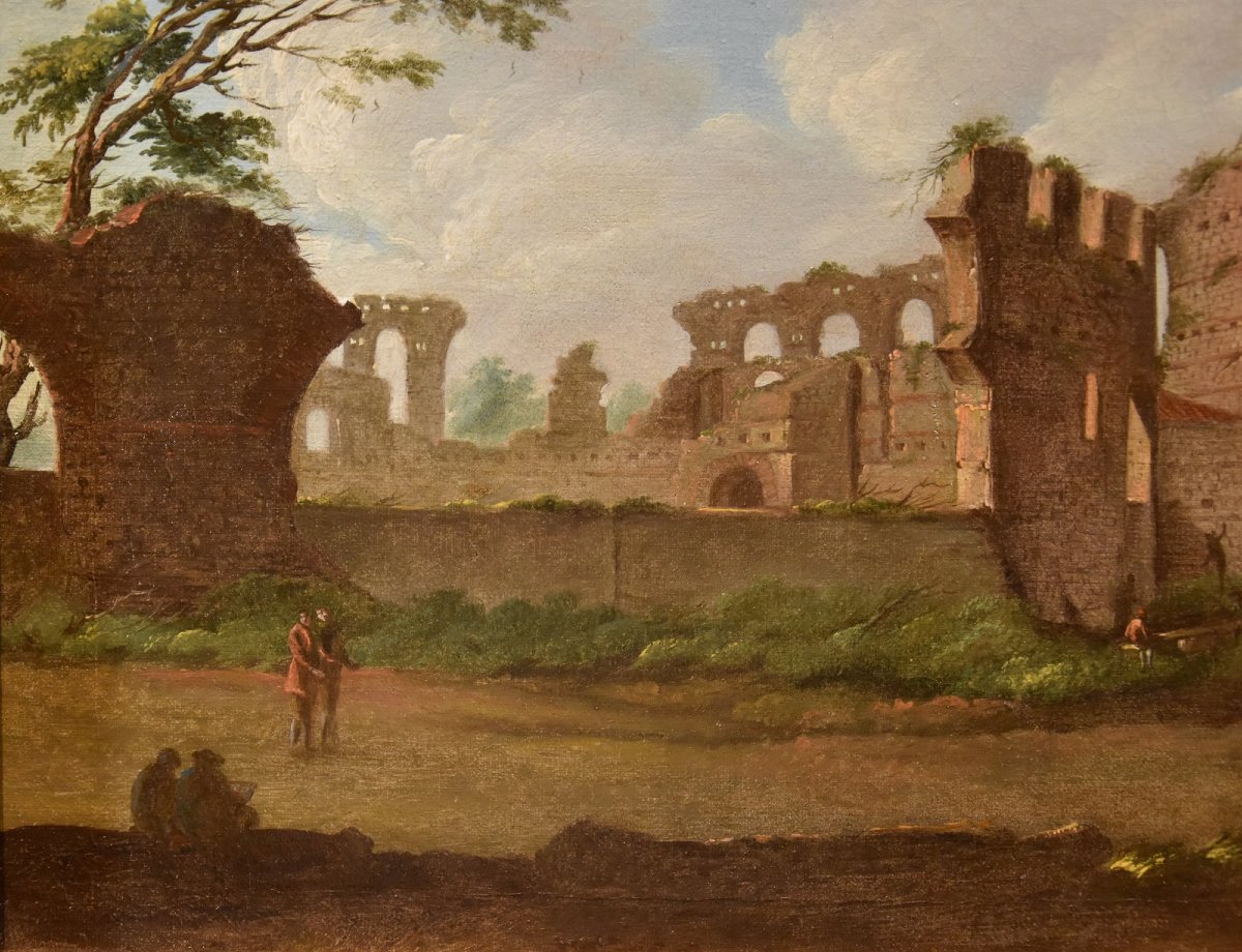 Giacomo Van Lint (Rome 1723 - 1790), Vue sur le Forum Romain-photo-6