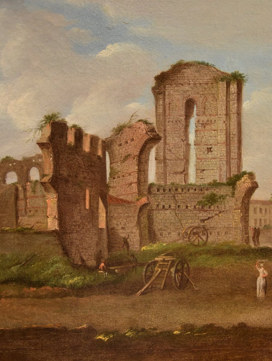 Giacomo Van Lint (Rome 1723 - 1790), Vue sur le Forum Romain-photo-7