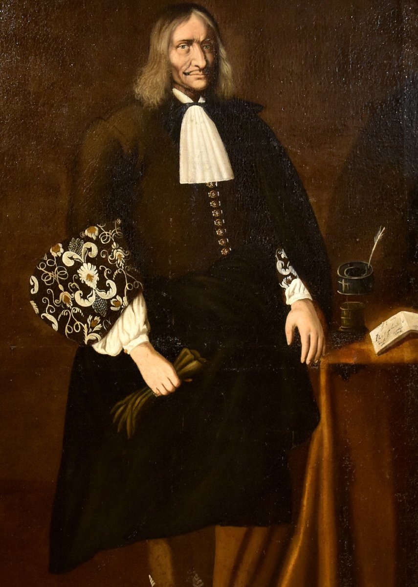 Full-length Portrait Of Giacomo Pesenti, Attributed To Carlo Ceresa (bergamo, 1609–1697)-photo-2