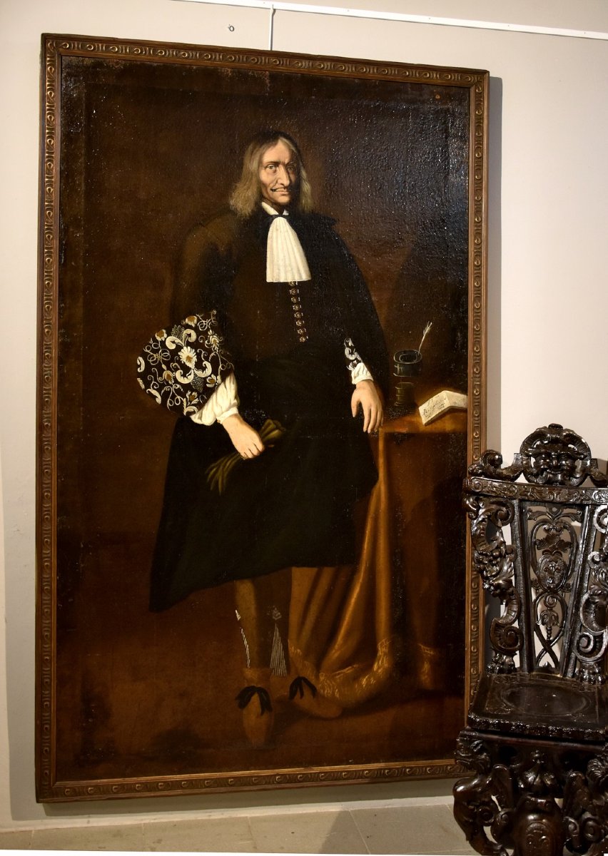 Full-length Portrait Of Giacomo Pesenti, Attributed To Carlo Ceresa (bergamo, 1609–1697)-photo-8