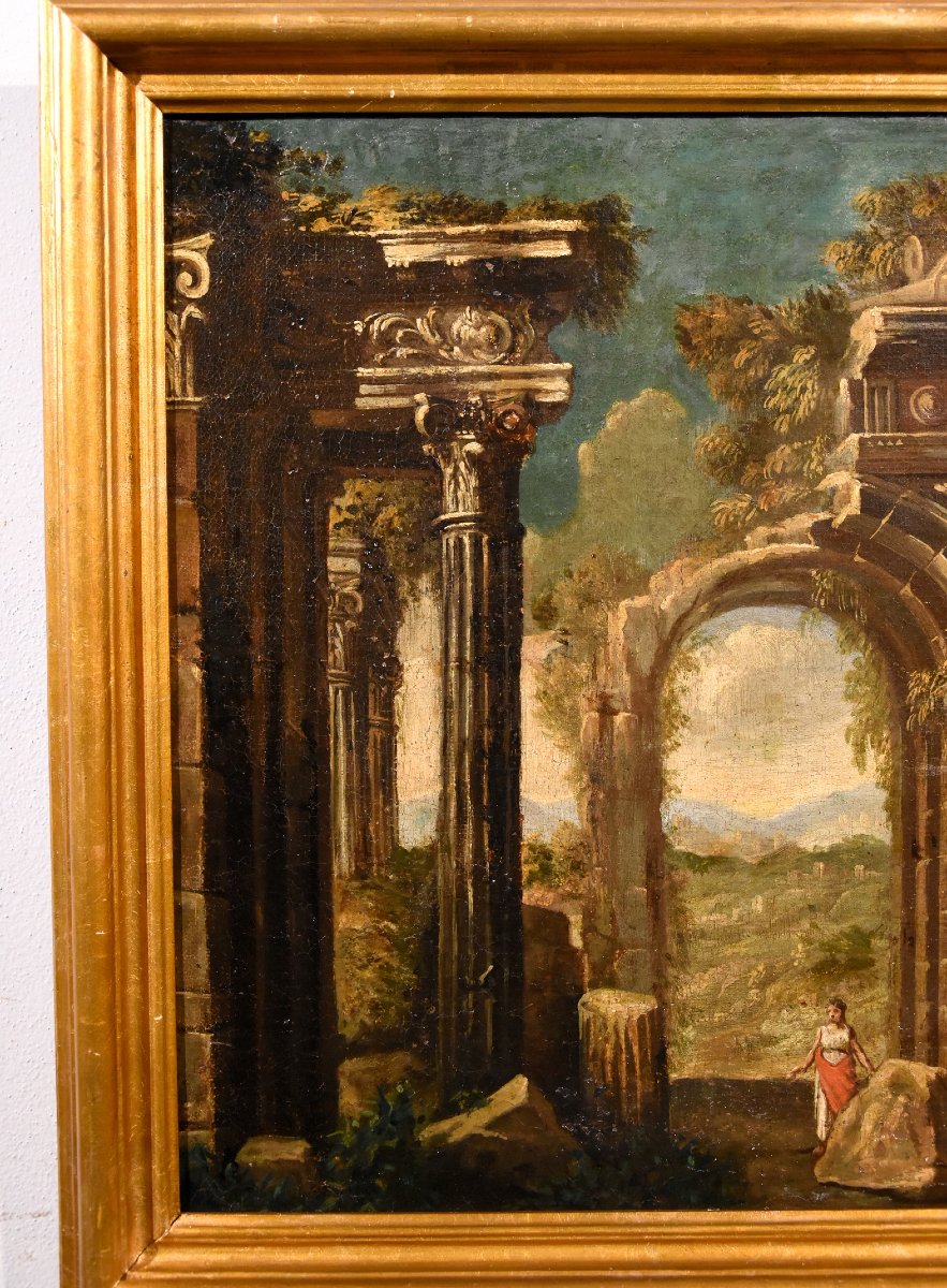 Paire De Caprices Avec Ruines Classiques, Niccolò Codazzi (Naples, 1642 - Gênes, 1693) Suiveur-photo-5