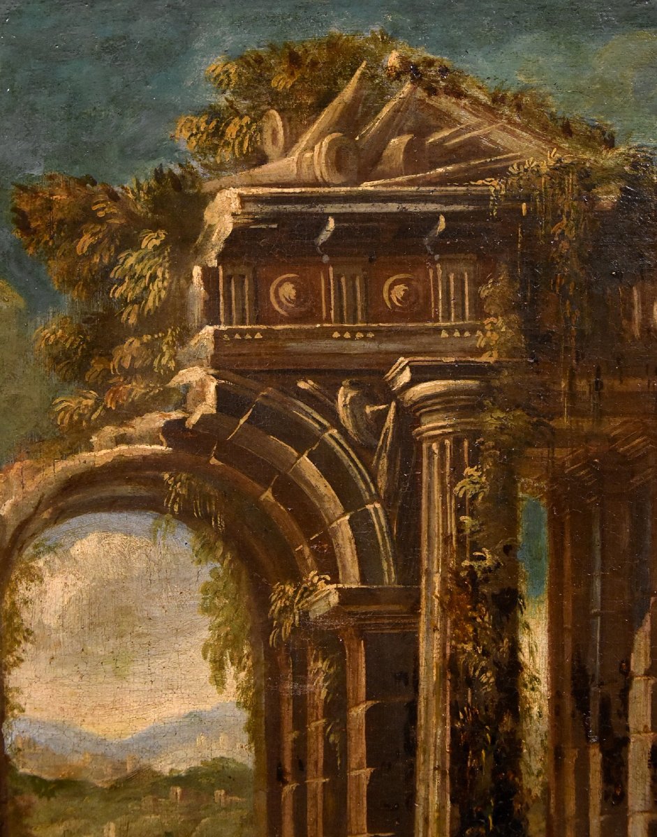 Paire De Caprices Avec Ruines Classiques, Niccolò Codazzi (Naples, 1642 - Gênes, 1693) Suiveur-photo-6
