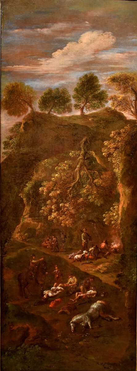 Pair Of Paintings: “the Bandits’ Attack” And “after The Attack,” By Giuseppe Zais -photo-4