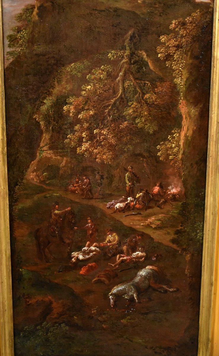 Pair Of Paintings: “the Bandits’ Attack” And “after The Attack,” By Giuseppe Zais -photo-5