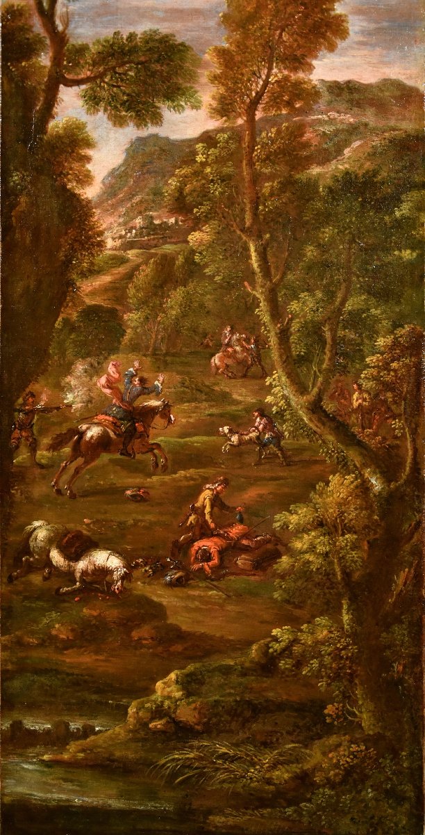 Pair Of Paintings: “the Bandits’ Attack” And “after The Attack,” By Giuseppe Zais -photo-6