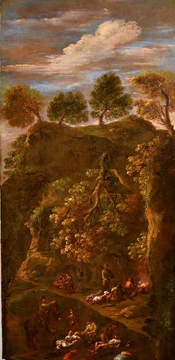Pair Of Paintings: “the Bandits’ Attack” And “after The Attack,” By Giuseppe Zais -photo-7