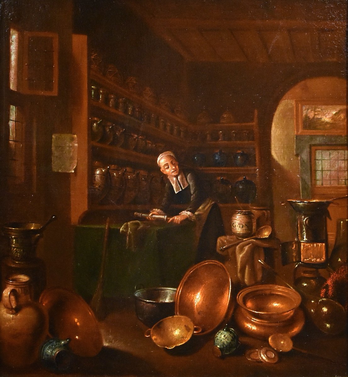 Le Pharmacien, Giovanni Domenico Valentino (1630 - 1708), Signé Avec Monogramme G.d.v-photo-2