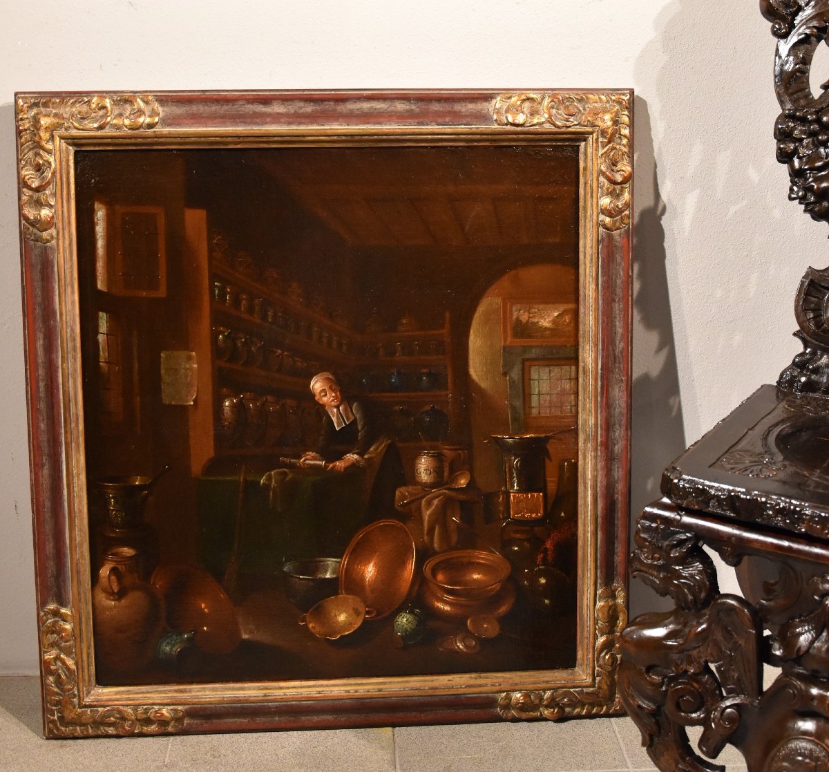 Le Pharmacien, Giovanni Domenico Valentino (1630 - 1708), Signé Avec Monogramme G.d.v-photo-8