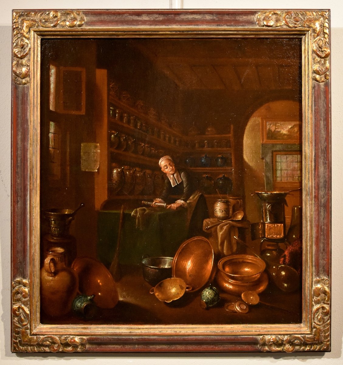 Le Pharmacien, Giovanni Domenico Valentino (1630 - 1708), Signé Avec Monogramme G.d.v