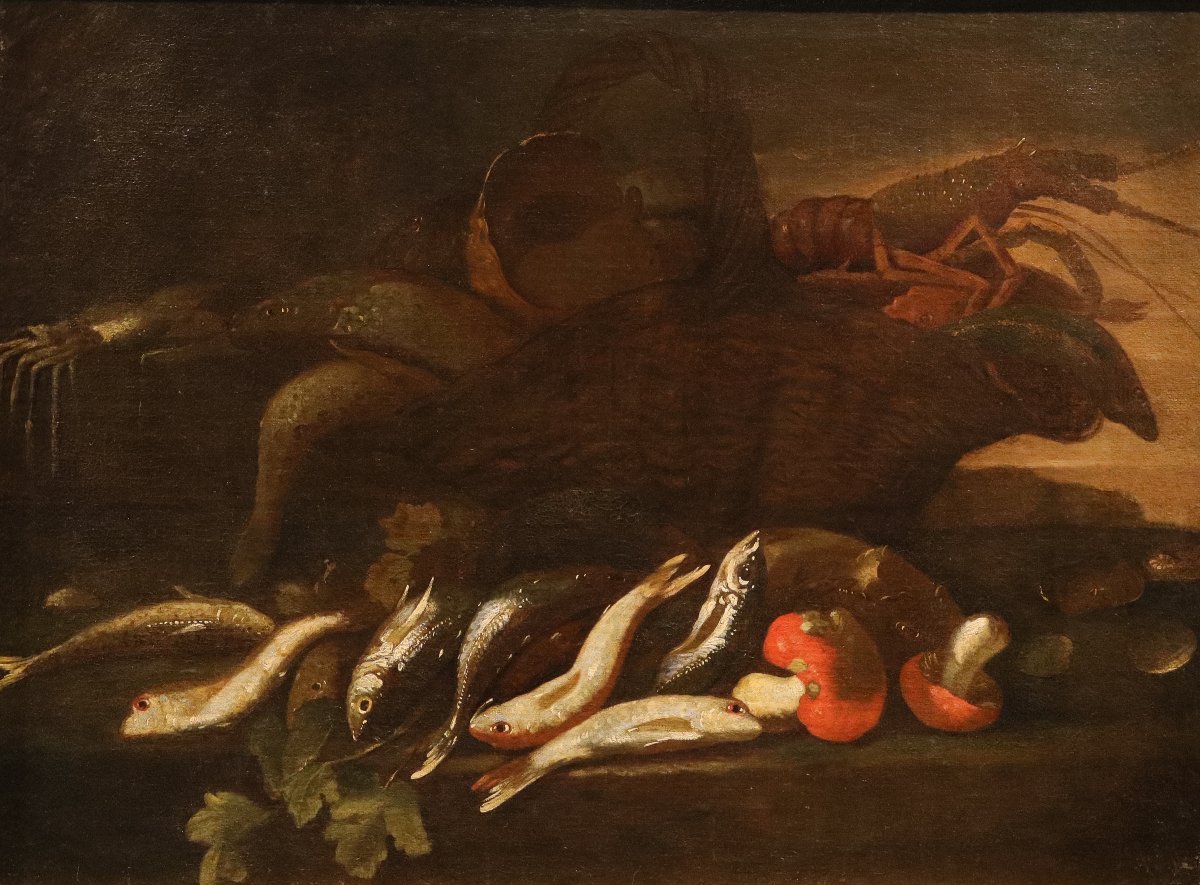 Elena Recco (naples, 1654–1700) Attributed, Pair Of Still Lifes With Fish-photo-3