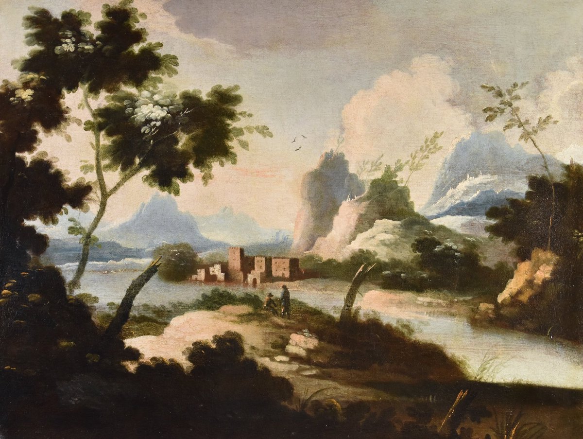 Paysages arcadiens avec personnages, Marco Ricci (Belluno 1676 – Venise 1730) cercle-photo-3