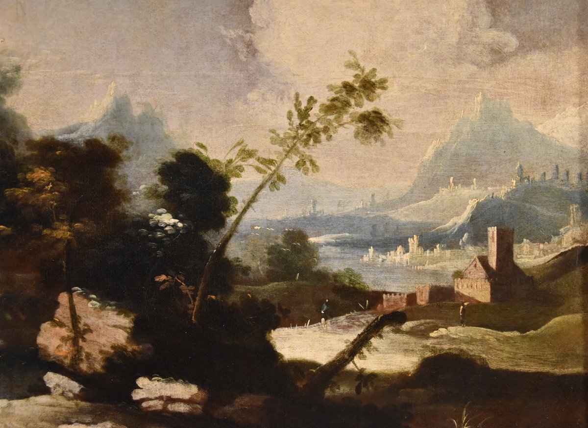 Paysages arcadiens avec personnages, Marco Ricci (Belluno 1676 – Venise 1730) cercle-photo-3