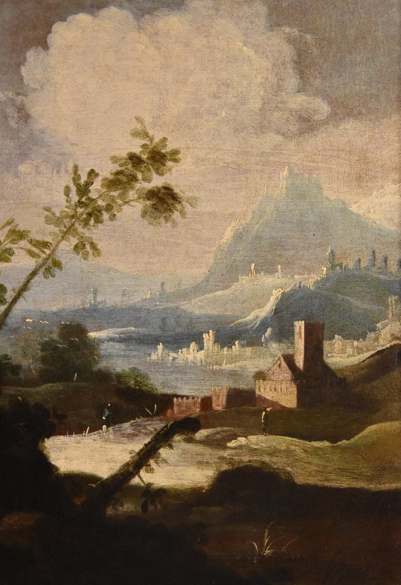 Paysages arcadiens avec personnages, Marco Ricci (Belluno 1676 – Venise 1730) cercle-photo-6