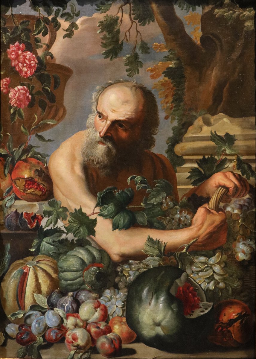 Portrait du philosophe grec Diogène, Atelier d’Abraham Brueghel (Anvers, 1631 – Naples, 1690)-photo-2