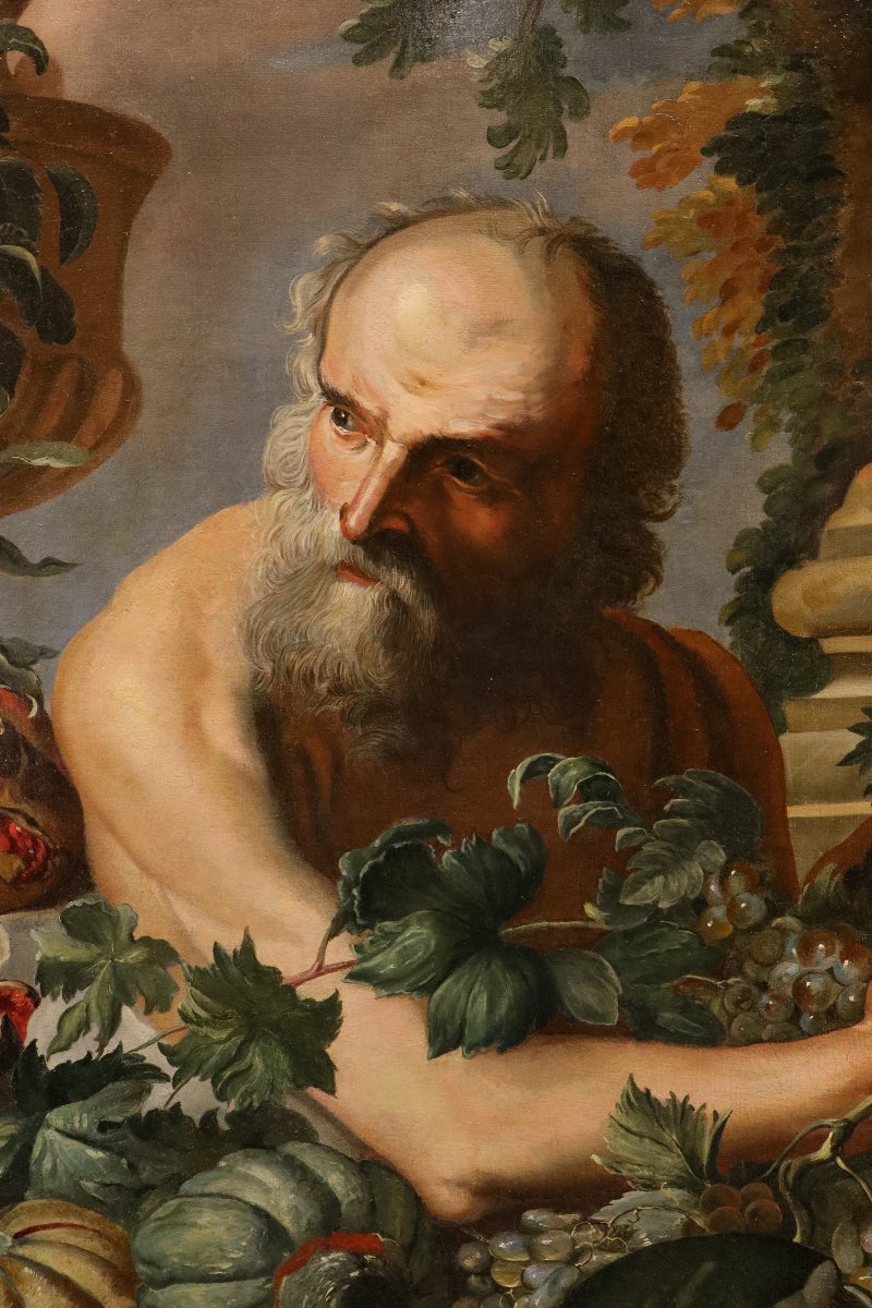 Portrait du philosophe grec Diogène, Atelier d’Abraham Brueghel (Anvers, 1631 – Naples, 1690)-photo-3