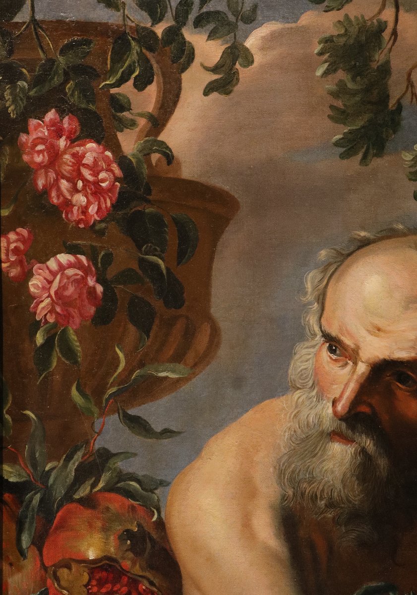 Portrait du philosophe grec Diogène, Atelier d’Abraham Brueghel (Anvers, 1631 – Naples, 1690)-photo-3