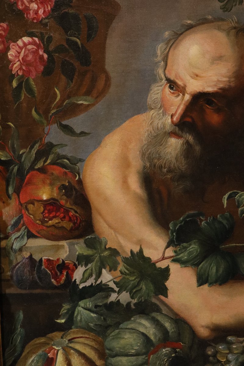 Portrait du philosophe grec Diogène, Atelier d’Abraham Brueghel (Anvers, 1631 – Naples, 1690)-photo-4