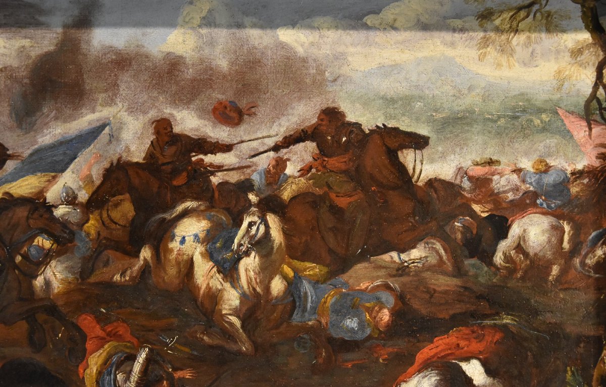 Battle Between Cavalries, Antonio Calza (verona, 1653 – Verona, 1725)-photo-1