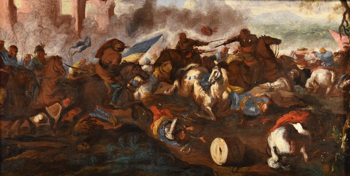 Battle Between Cavalries, Antonio Calza (verona, 1653 – Verona, 1725)-photo-7