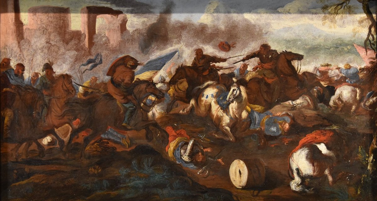 Battle Between Cavalries, Antonio Calza (verona, 1653 – Verona, 1725)