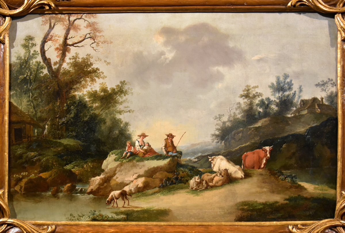 Landscape With A River And Shepherds At Rest, Francesco Zuccarelli (1702–1788), Circle Of-photo-3